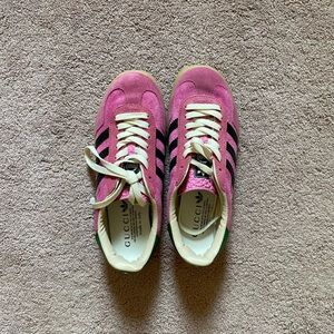 Adidas x Gucci gazelle pink sneakers